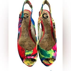 G By Guess Multicolored Bright Platform 5” Heel